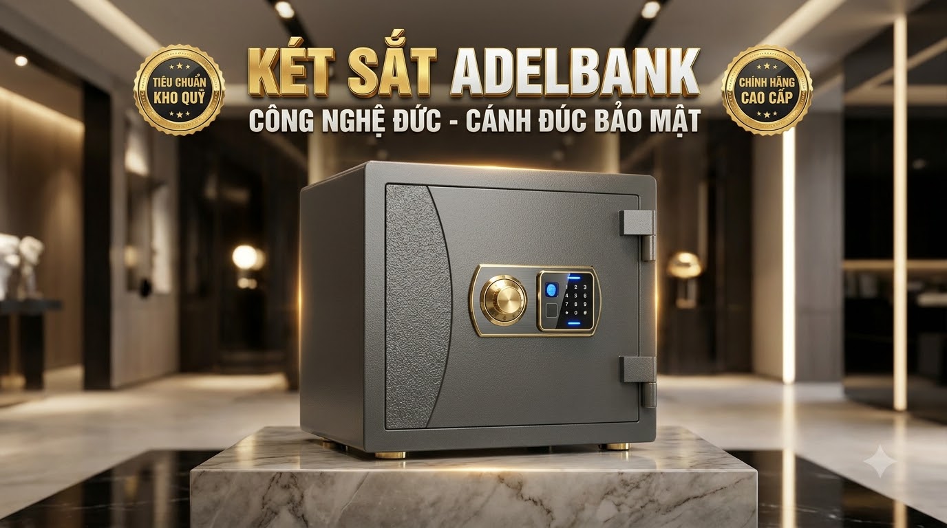 Két sắt Adelbank chính hãng công nghệ Đức cánh đúc thép đặc nguyên khối chống cháy tại Két Sắt Gia Định