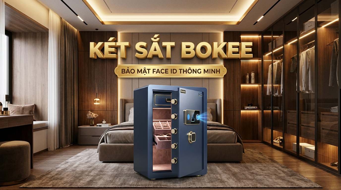 Két sắt Bokee nhập khẩu thông minh chính hãng nhận diện Face ID chống trộm chống cháy tại Két Sắt Gia Định