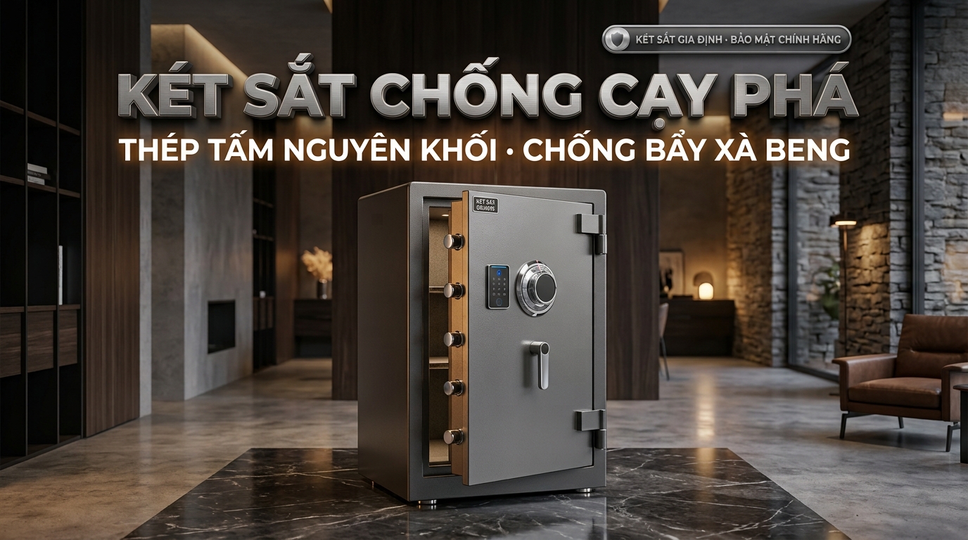 Két sắt chống cạy phá siêu cường thép tấm nguyên khối chính hãng Két Sắt Gia Định