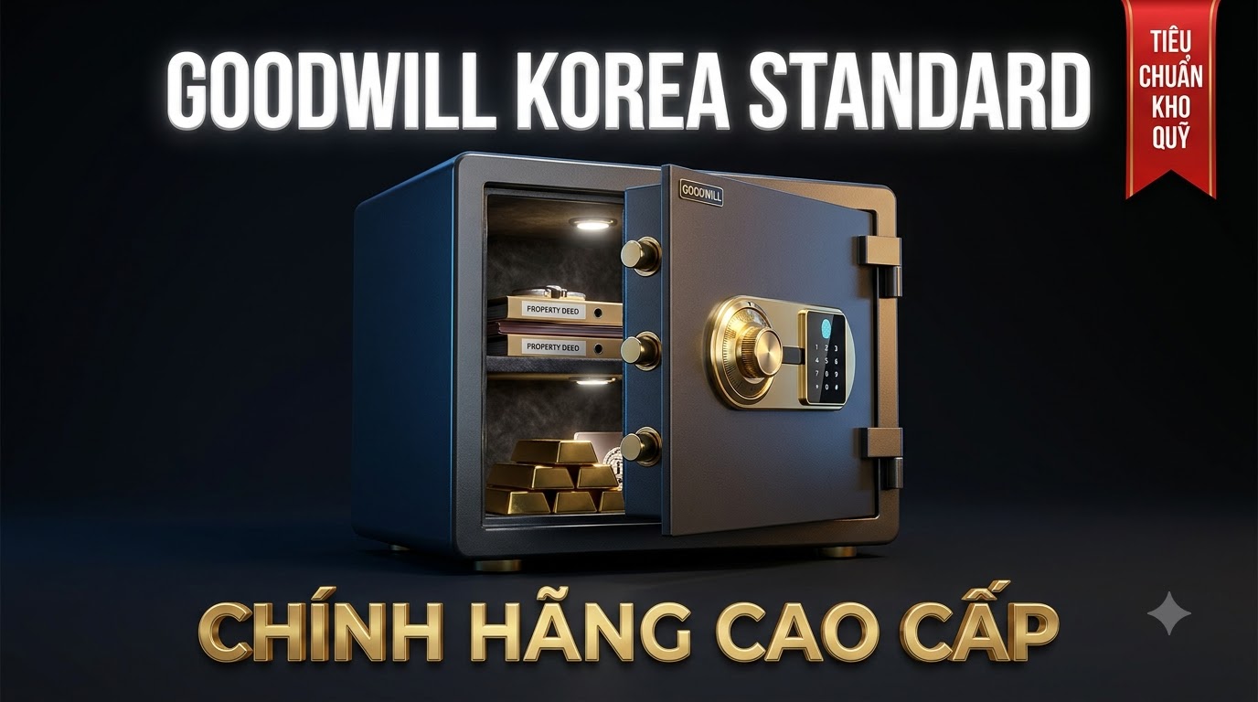 Két sắt Goodwill chính hãng công nghệ Hàn Quốc chống cháy 1070 độ C khóa cơ điện tử vân tay