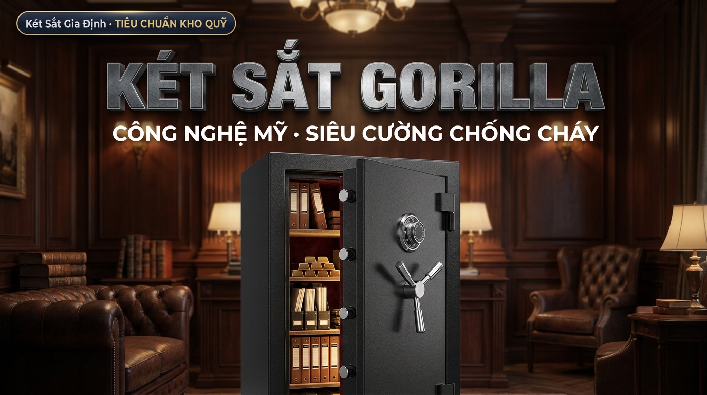 Két sắt Gorilla công nghệ Mỹ siêu cường chống cháy chính hãng Két Sắt Gia Định