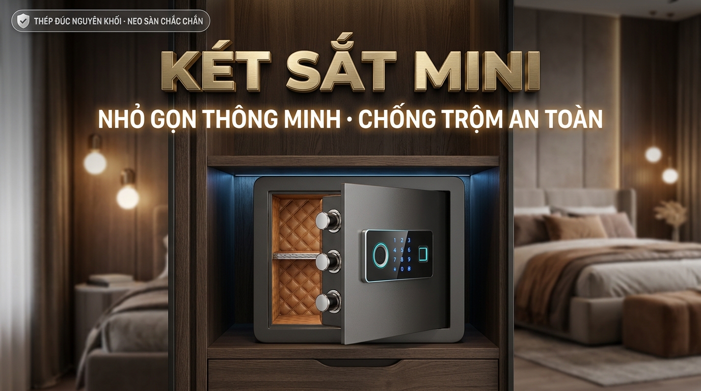 Két sắt mini nhỏ gọn thông minh để tủ quần áo khóa vân tay điện tử chống trộm chính hãng tại Két Sắt Gia Định