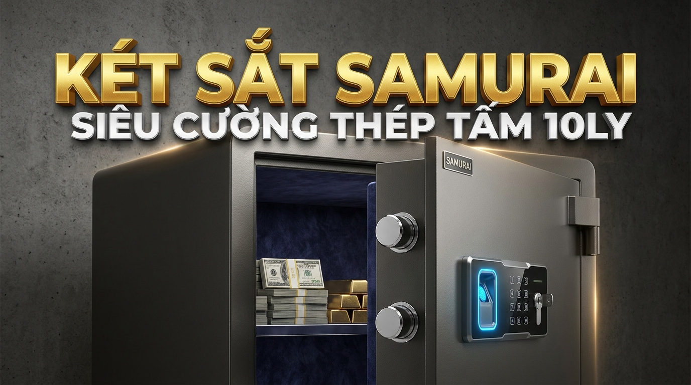 Két sắt Samurai siêu cường thép tấm đúc đặc 10ly chính hãng tại Két Sắt Gia Định