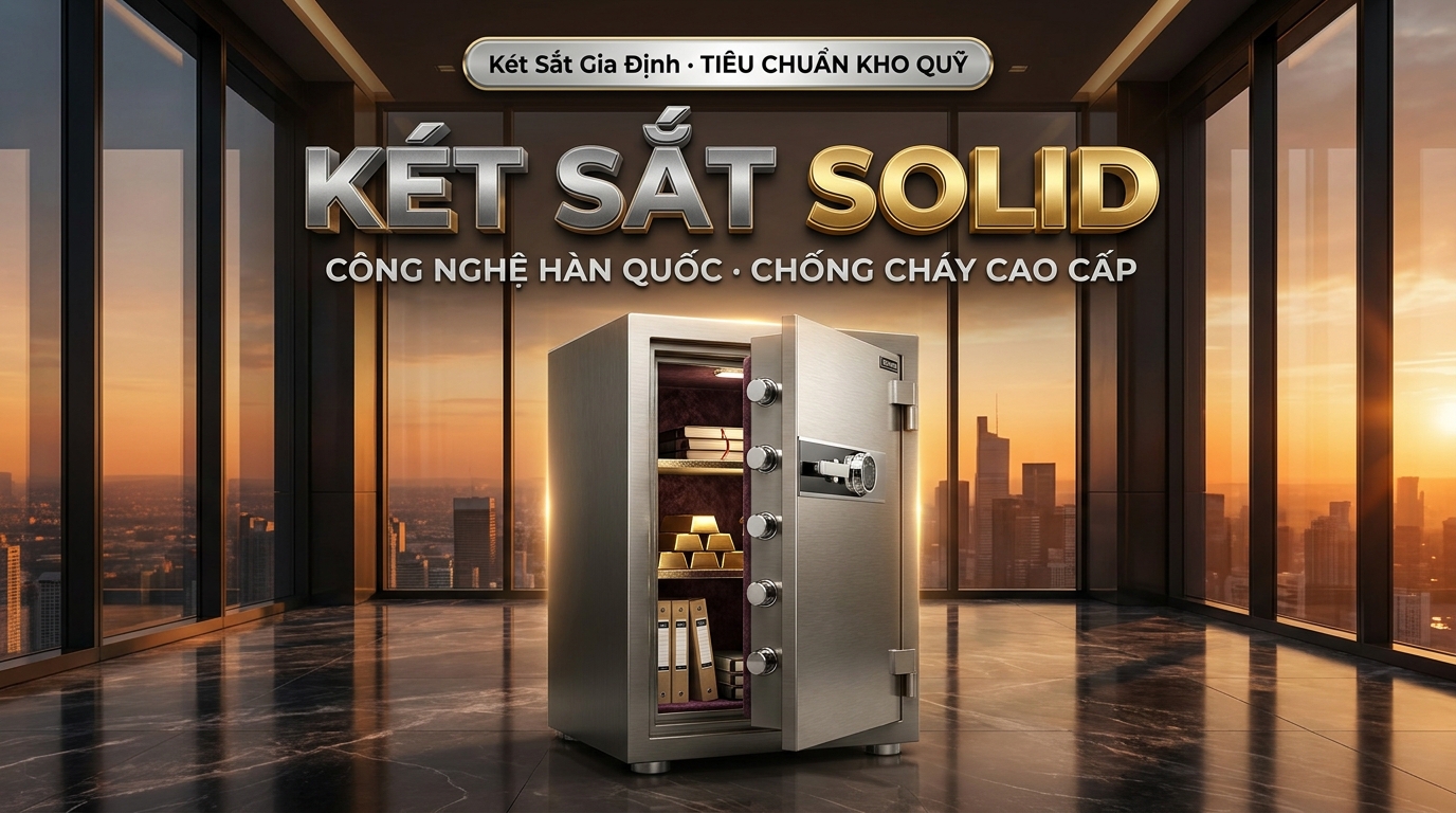 Két sắt Solid Hàn Quốc chống cháy cao cấp chính hãng Két Sắt Gia Định
