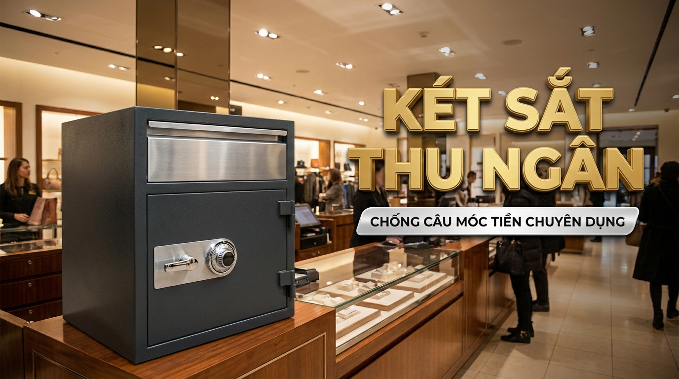 Két sắt thu ngân có khe thả tiền chính hãng Két Sắt Gia Định