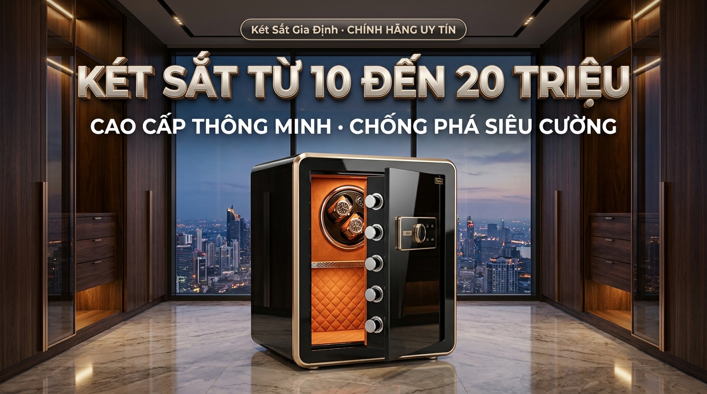 Két sắt từ 10 đến 20 triệu chính hãng khóa vân tay FPC kết nối điện thoại chống cháy chống phá phân phối tại Két Sắt Gia Định