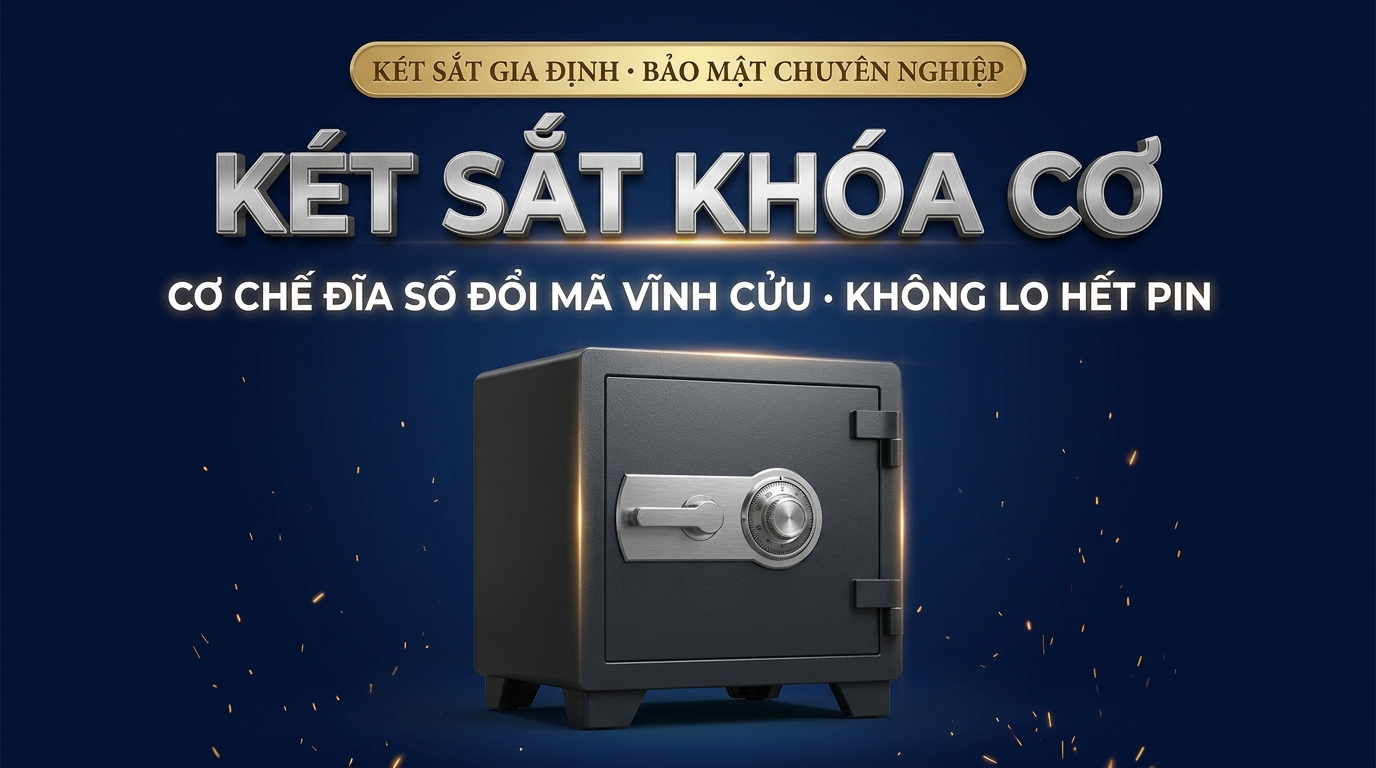 Top 10 mẫu két sắt khóa cơ chính hãng chống cháy cơ đổi mã bền bỉ tại Két Sắt Gia Định