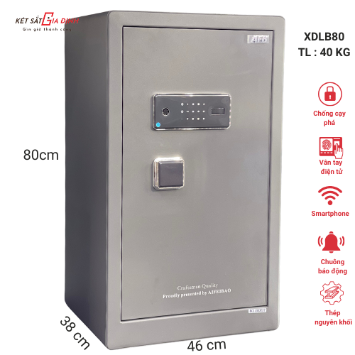 Két sắt AIFEIBAO XDLB 80 vân tay điện tử, app điện thoại