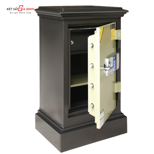 Ảnh mặt hé của két sắt KN45-E thiết kế bản lề nổi giúp đống mở két dễ dàng