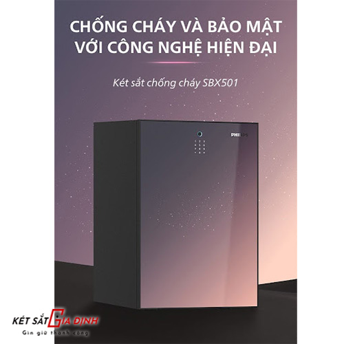 Két sắt Philips SBX501-5CU chống cháy lên đến 2 giờ trong điều kiện khắc nghiệt trên 1000 độ C