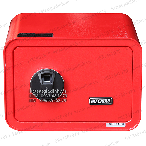 Két sắt mini vân tay Aifeibao D25F phiên bản màu đỏ
