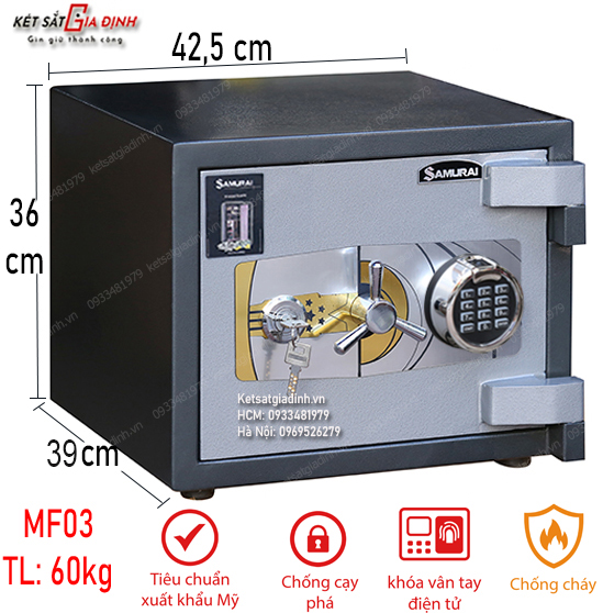 Két sắt siêu chống trộm Samurai MF03 vân tay điện tử