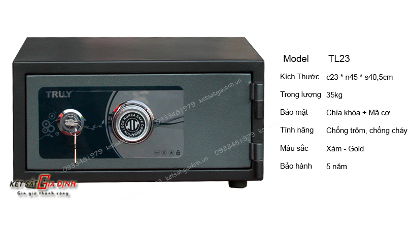 Két sắt Laptop khóa cơ Truly TL23C