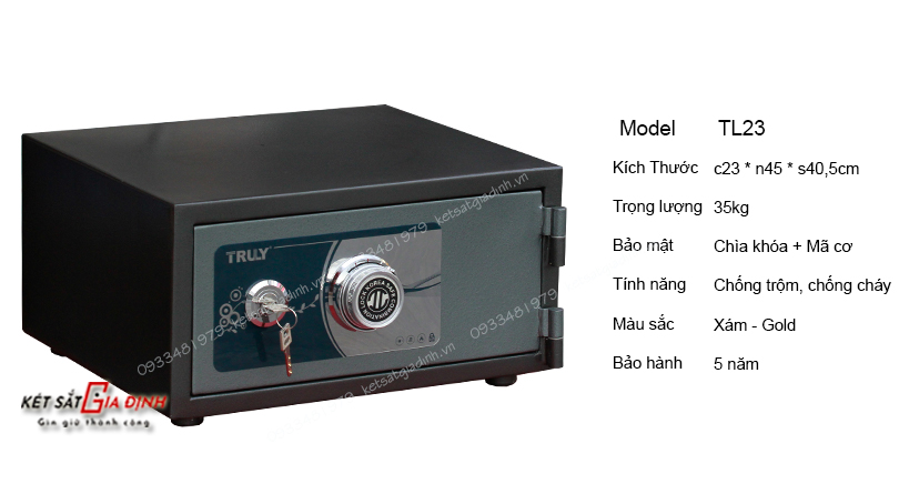 Két sắt Laptop khóa cơ Truly TL23C