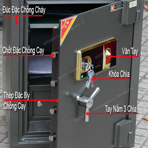 Két sắt thép đặc Việt Tiệp VF9308 vân tay báo động