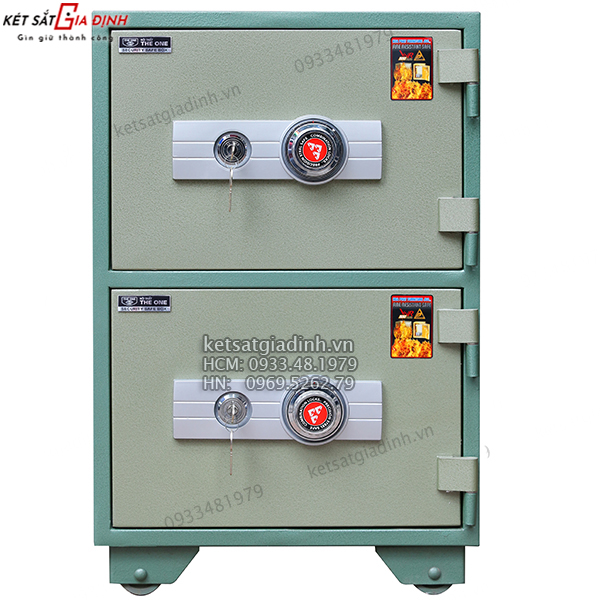 Két sắt Hòa Phát hai tầng đổi mã KS50T2 - DM màu xanh