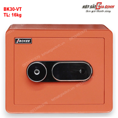 Két sắt mini Bokee BK30-VT vân tay mã số thông minh-màu cam