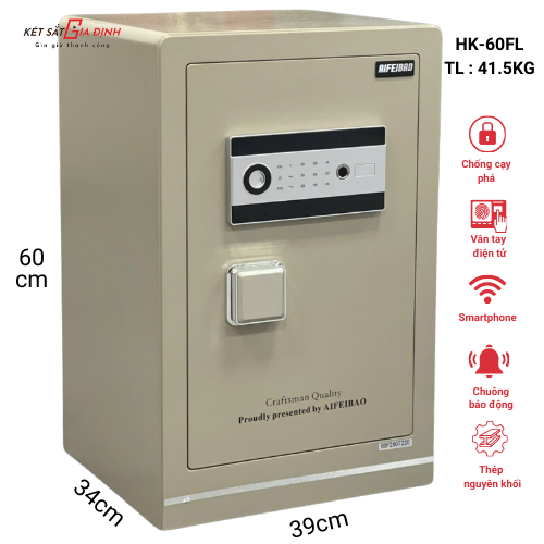 Két sắt AIFEIBAO HK-60FL vân tay điện tử, app điện thoại