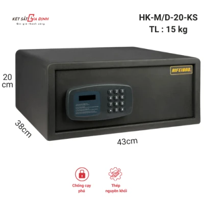 Két sắt AIFEIBAO HK-M/D-20-KS mặt vuông nổi, mật mã một lần cho khách sạn
