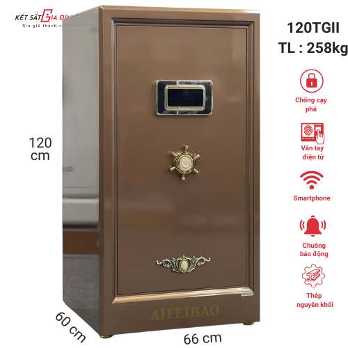 Két sắt Aifeibao HK-A1/D120TGII vân tay điện tử, 4 xoay đồng hồ