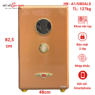 Két sắt thông minh AifeiBao HK-A1/D80ALS vân tay điện tử, app smartphone màu vàng đồng