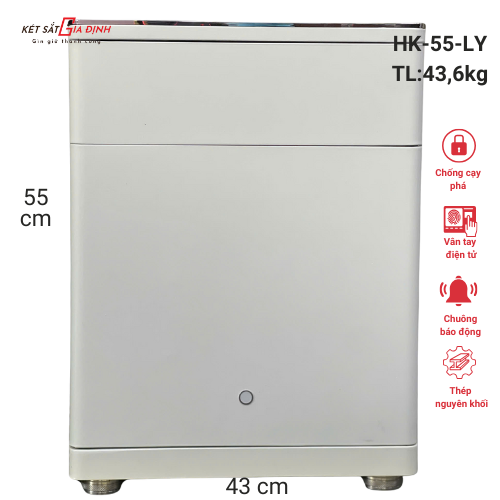 Két sắt AIFEIBAO HK-55-LY két đầu giường vân tay điện tử , khoá tự động 