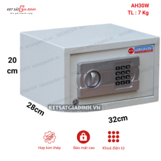 Két sắt mini khách sạn AH30W - màu trắng