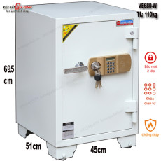 Két sắt Adelbank VE680-W màu trắng, khóa điện tử