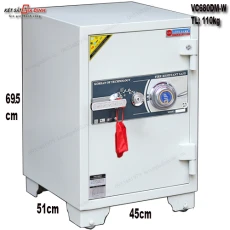 Két sắt chống cháy Adelbank VC680DM-W màu trắng, cơ đổi mã