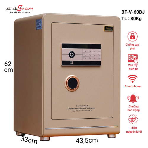 Két sắt Bofa BF-V-60BJ vân tay nhập khẩu, tích hợp quản lý bằng điện thoại