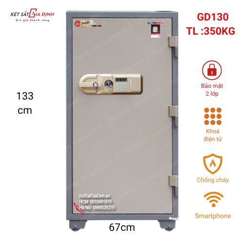 Két sắt thông minh chống cháy Goodwill GD130-SMS