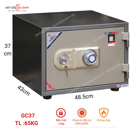 Két sắt Goodwill GC37 khóa cơ đổi mã báo động