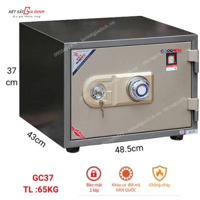 Két sắt Goodwill GC37 khóa cơ đổi mã báo động