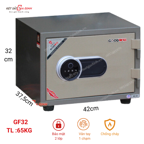 Két sắt mini Goodwill GF32 vân tay điện tử