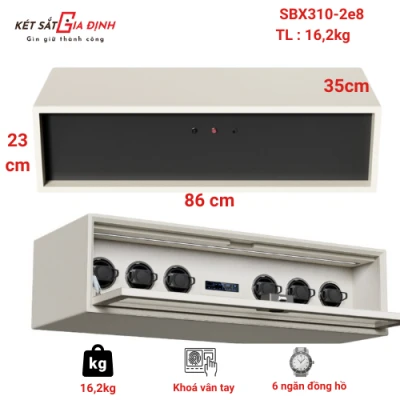 Tủ đồng hồ 6 ngăn thông minh Philips SBX310-2E8 khoá vân tay 16,2kg