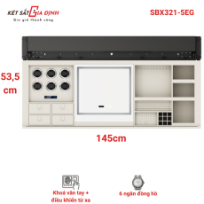 Tủ gương trang điểm Philips SBX321 , 6 ngăn đựng đồng hồ 