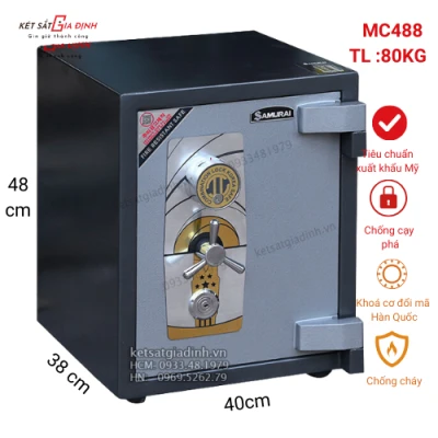 Két sắt thép tấm Samurai MC488 mã cơ có khóa định vị