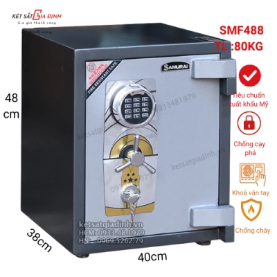 Két sắt thép tấm Samurai SMF488 vân tay điện tử
