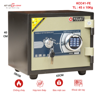 Két sắt Welko KCC41-FE khoá vân tay điện tử