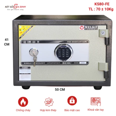 Két sắt Welko KS80-FE khoá vân tay điện tử