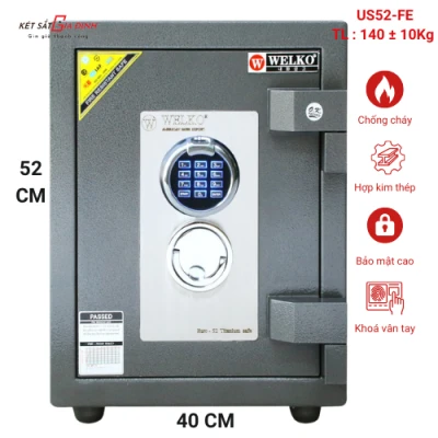Két sắt xuất khẩu chính hãng WELKO US52-FE vân tay điện tử