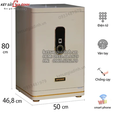 Két sắt màu trắng AifeiBao HK- AD80TLB-W vân tay điện tử App điện thoại