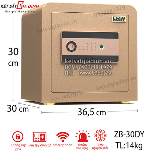 Két sắt mini nhập khẩu Bofa ZB-30DY khóa vân tay điện tử