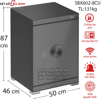 Két sắt nhập khẩu Philips SBX602-8CU vân tay điện tử