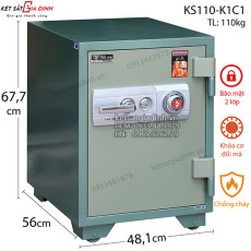 Két sắt Hòa Phát The Ône KS110K1C1-DM khóa cơ đổi mã