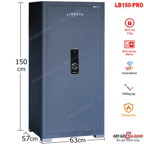 Két sắt Liberty LB1500-PRO vân tay mã số tích hợp App điện thoại thông minh
