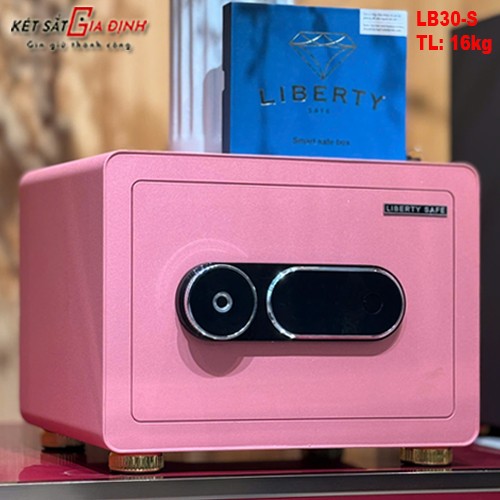 Két sắt mini Liberty LB30S màu hồng vân tay mã số tích hợp App điện thoại thông minh