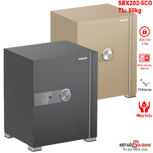 Két sắt thông minh Philips SBX202-5CO vân tay mã số điện tử