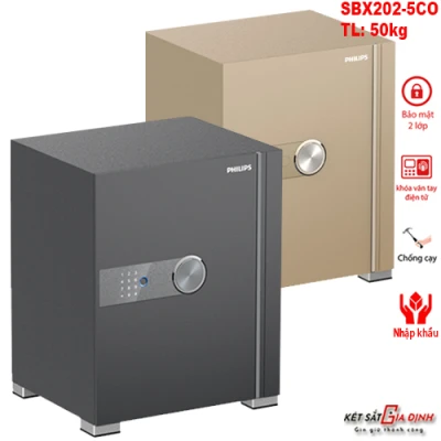 Két sắt thông minh Philips SBX202-5CO vân tay mã số điện tử