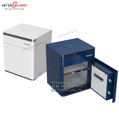 Két sắt tủ đầu giường Philips SBX301 nhập khẩu chính hãng tích hợp vân tay mật mã sạc không dây